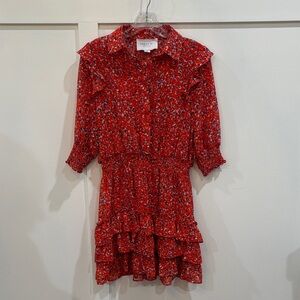 The Shirt by Rochelle Behrens - Red and Blue Patterned Dress